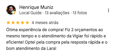 Depoimento de cliente Vigiar Sistemas